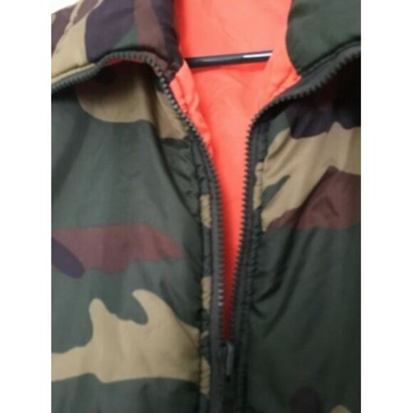 Safety Zone Men’s Camouflage & Orange Zip Up Lined Vest Jacket Size Large - Picture 3 of 10